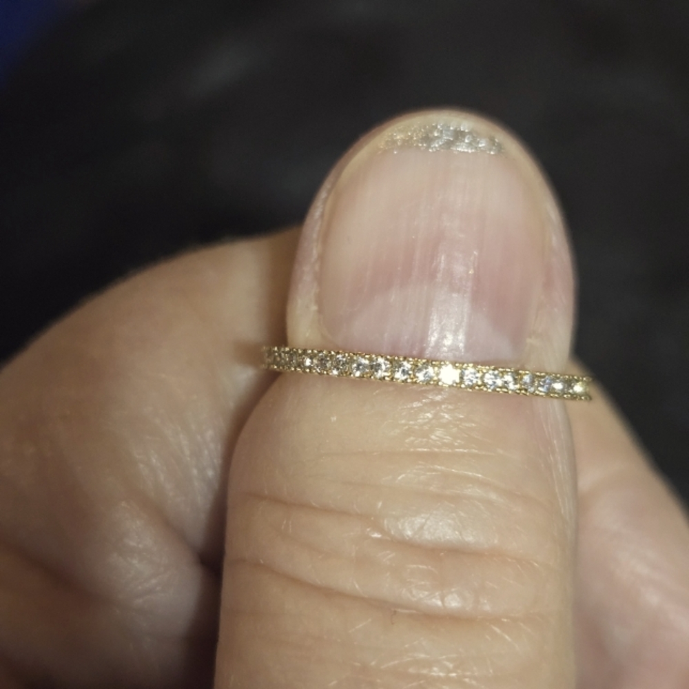 Beautiful Pagoda 10kt Gold Ring With Diamonds-sz.6